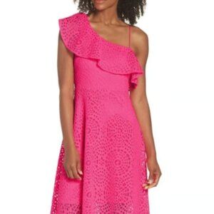NWT, Never Worn: Vibrant Pink Lilly Pulitzer One Shoulder Callisto Dress Size 2